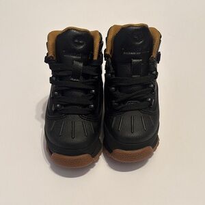 Euro Hiker Shell Toe Timberland Kids Black and Brown Boots